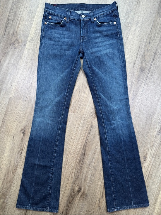 7 For All Mankind Denim - 7 For All Mankind Bootcut Jeans Sz 26 Dark Wash Rare Pocket Detail